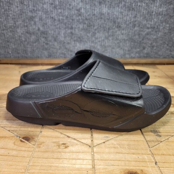 Oofos‎ Ooahh Sport Flex Slide Sandal M 8 / W 10 Black Comfort Shoes Recovery - Picture 2 of 8